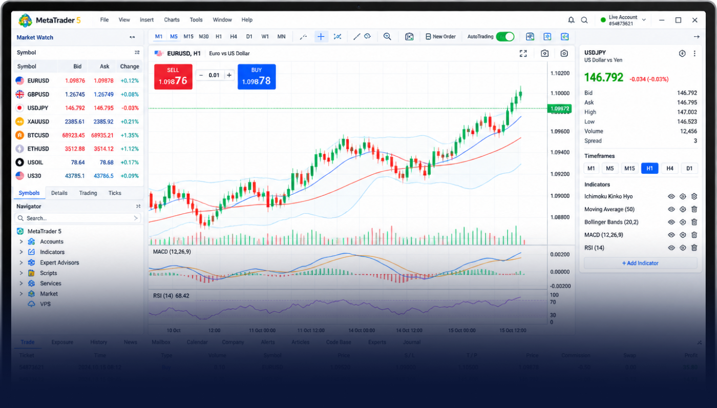 Trading Platforms on Laptop